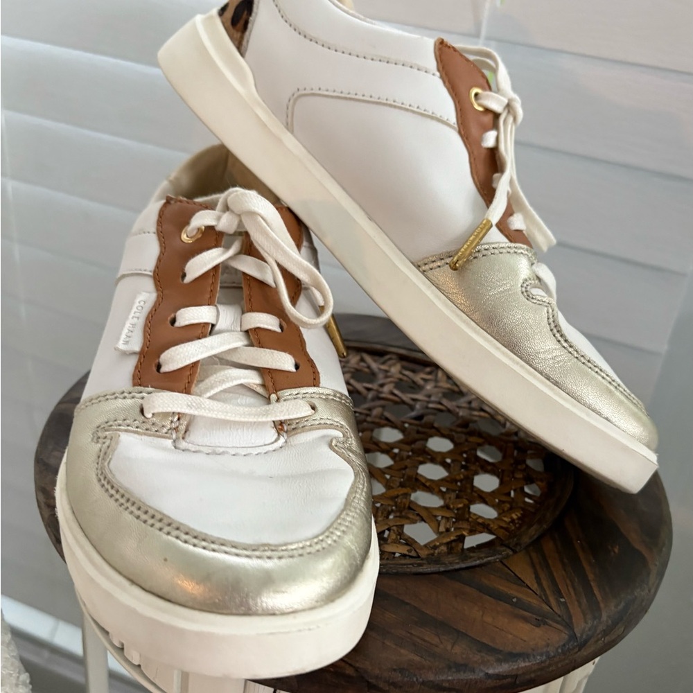 Cole Haan White Sneakers with Tan Soles